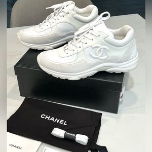 Chanel Calfskin Mixed Fibers Sneakers White